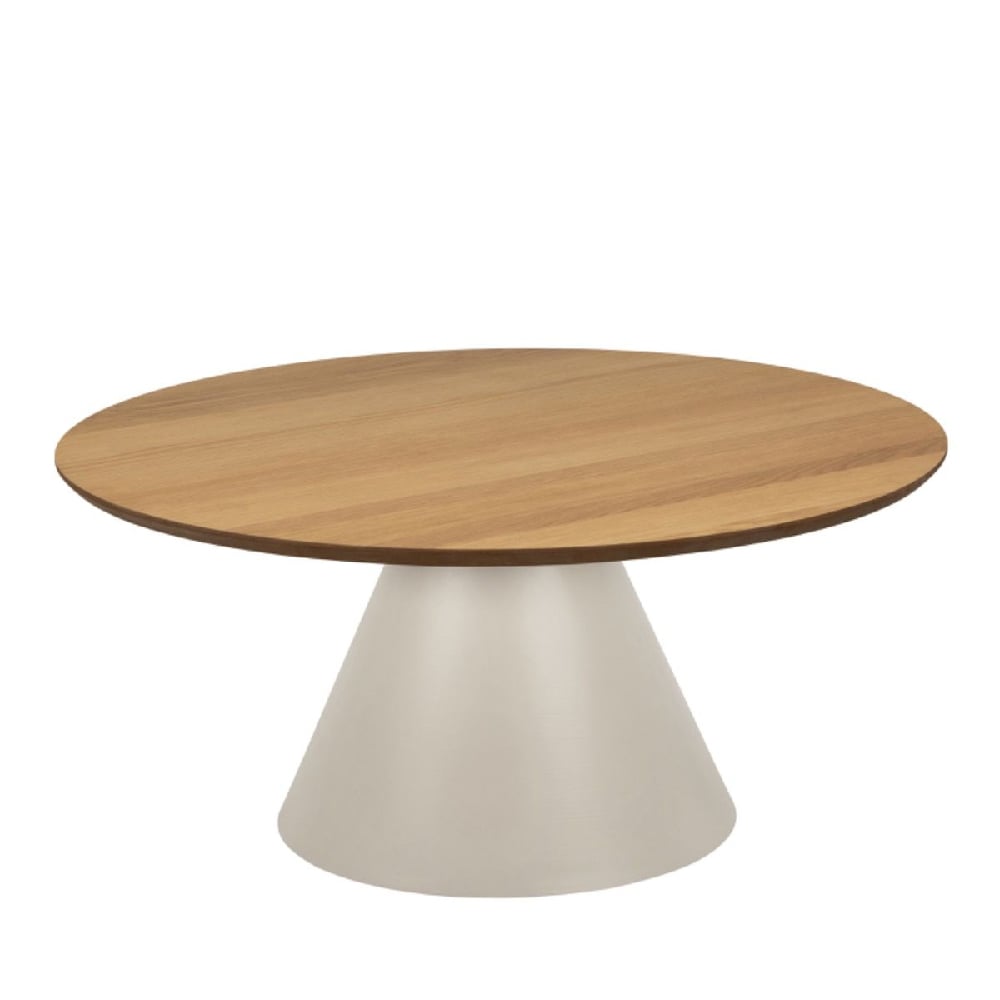 seguin wooden coffee table large round in oak and grey