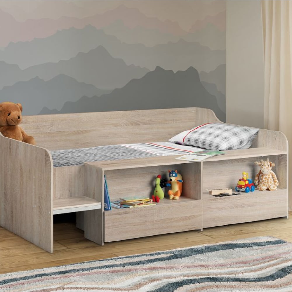 Product photograph of Seguin Wooden Low Sleeper Children Bed In Sonoma Oak from Furniture in Fashion