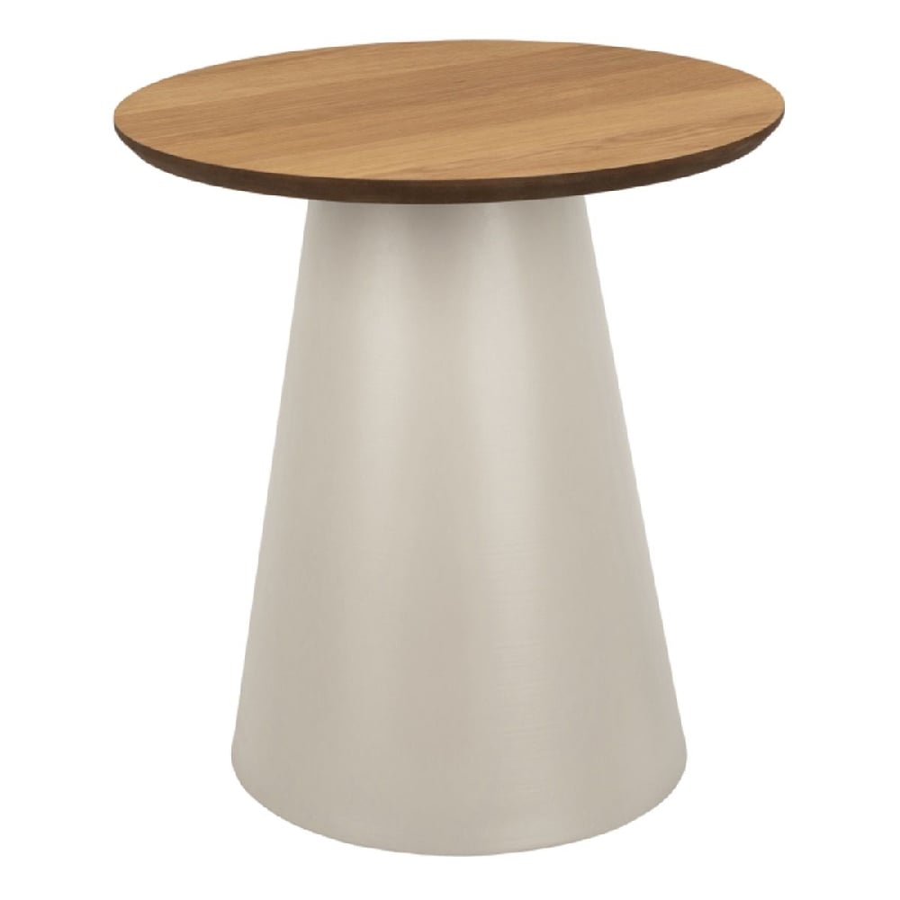 seguin wooden small round coffee table in oak and grey