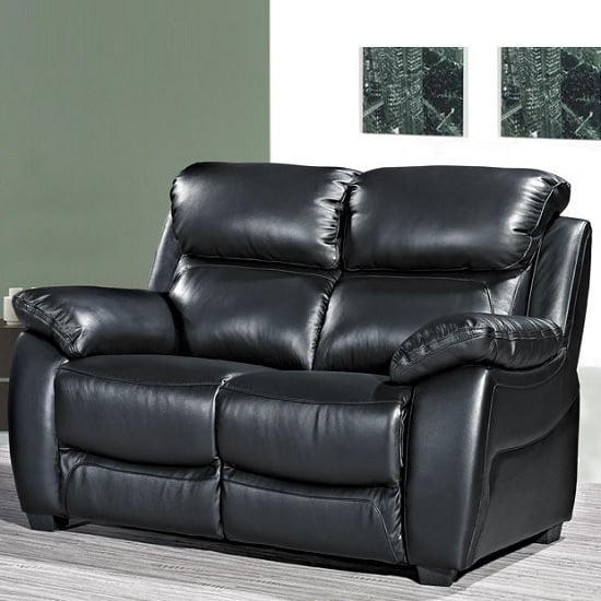 Selene Contemporary 2 Seater Sofa In Black Faux Leather | Furniture in ...