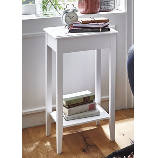 Product photograph of Selma Wooden Side Table In White from Furniture in Fashion