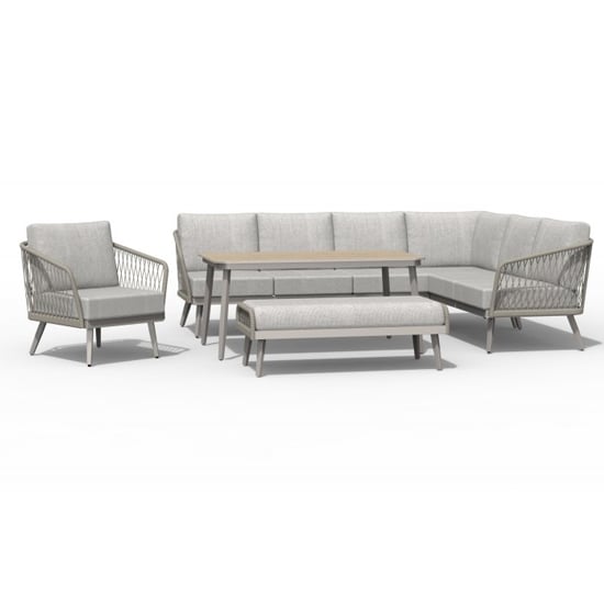 View Seras modular dining set with lounge chair in mottled sand