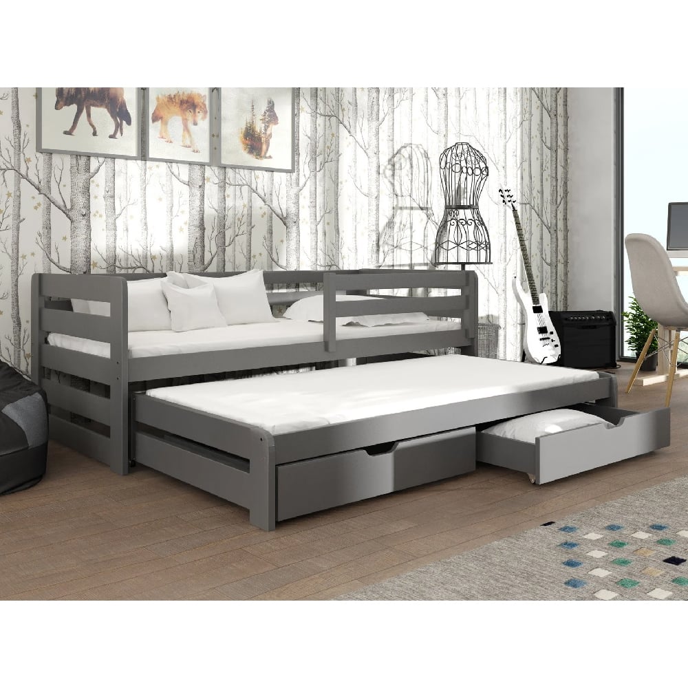 Read more about Sewell wooden day bed with bonnell mattress and trundle in graphite