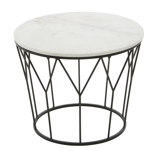 Shalor round marble top coffee table in white £349.95 | furniture-now.co.uk