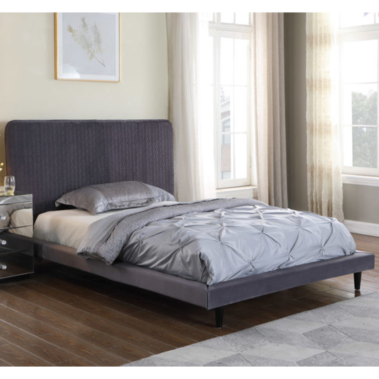 Shannon Fabric Double Bed In Grey | FiF