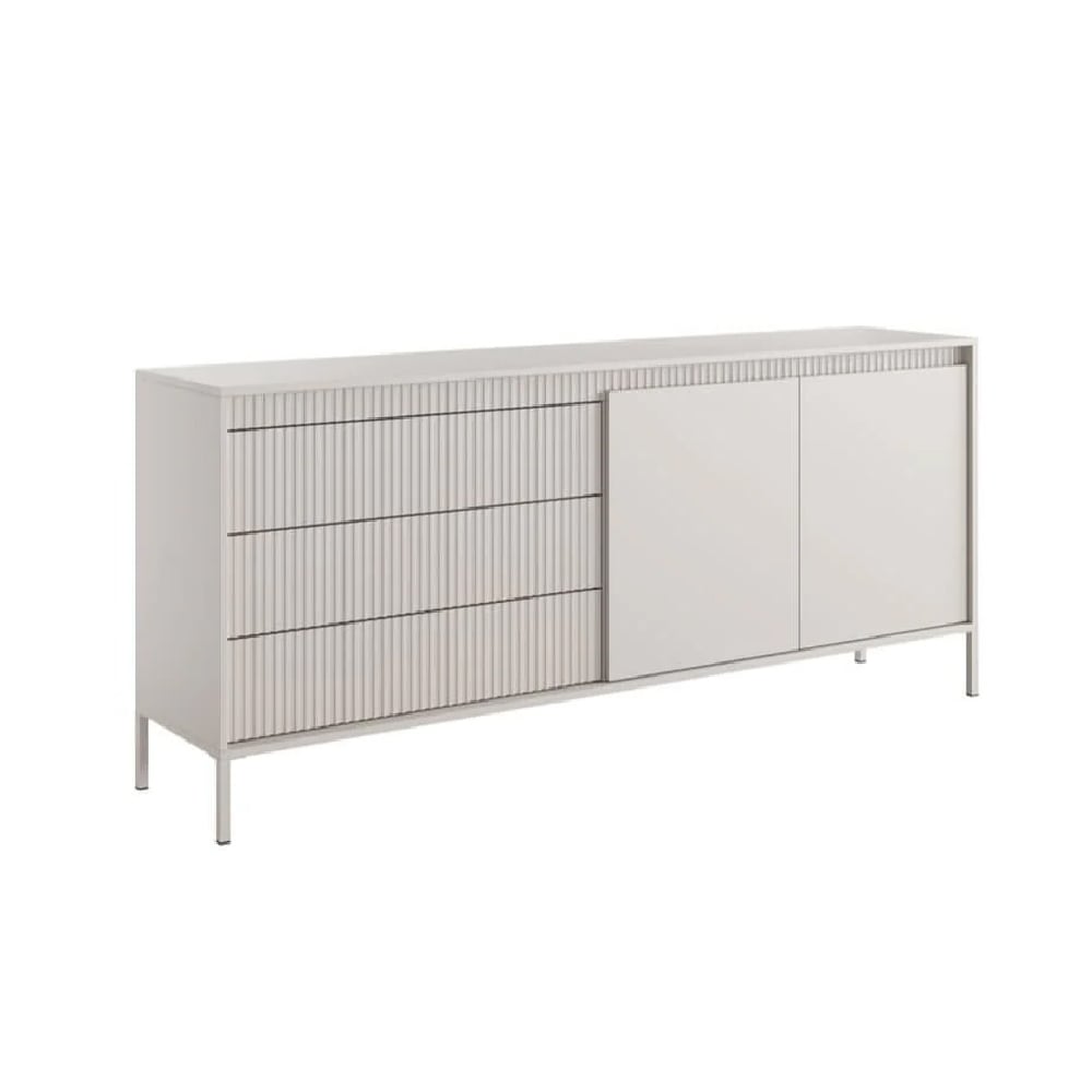 shawnee wooden large sideboard with 2 doors 3 drawers in beige