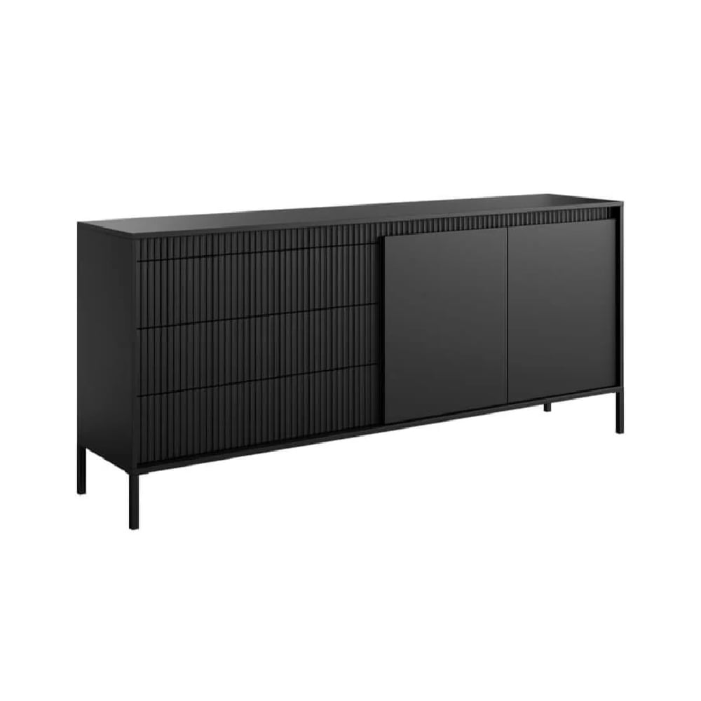 Read more about Shawnee wooden large sideboard with 2 doors 3 drawers in black