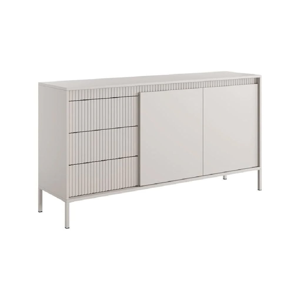 shawnee wooden small sideboard with 2 doors 3 drawers in beige