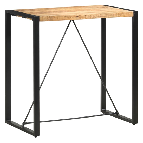 Shirley Wooden Bar Table With Black Steel Frame In Natural | Furniture ...