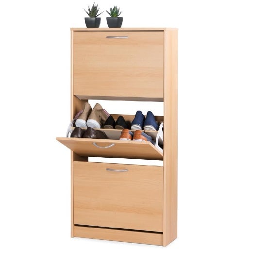 Montrose Shoe Cabinet In Beech With 3 Doors | FiF