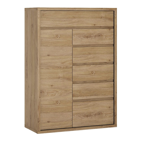 Read more about Sholka wooden sideboard in oak with 1 door and 6 drawers