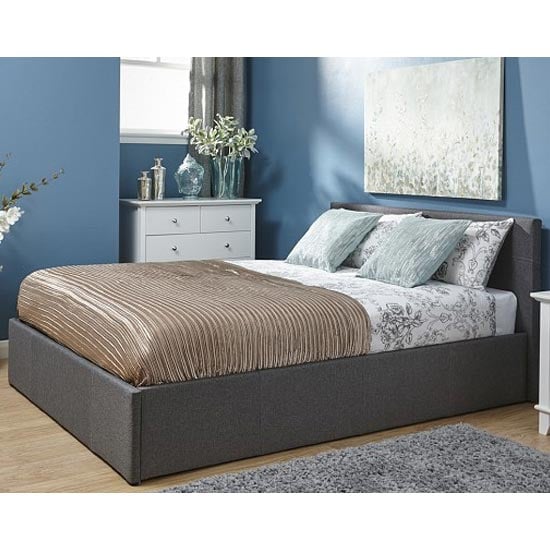 Read more about Stilton fabric king size bed in grey