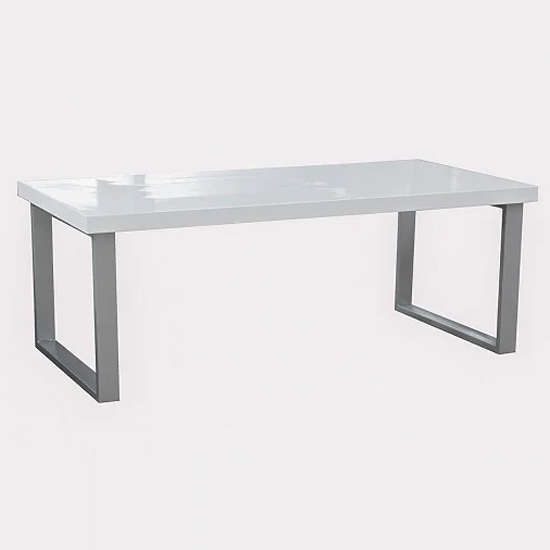 Product photograph of Sierras High Gloss Coffee Table With Chrome Base In White from Furniture in Fashion
