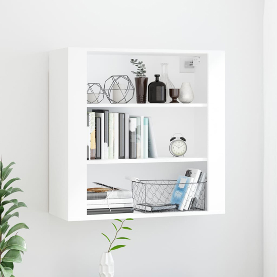 Product photograph of Silvis High Gloss Wall Shelving Unit In White from Furniture in Fashion