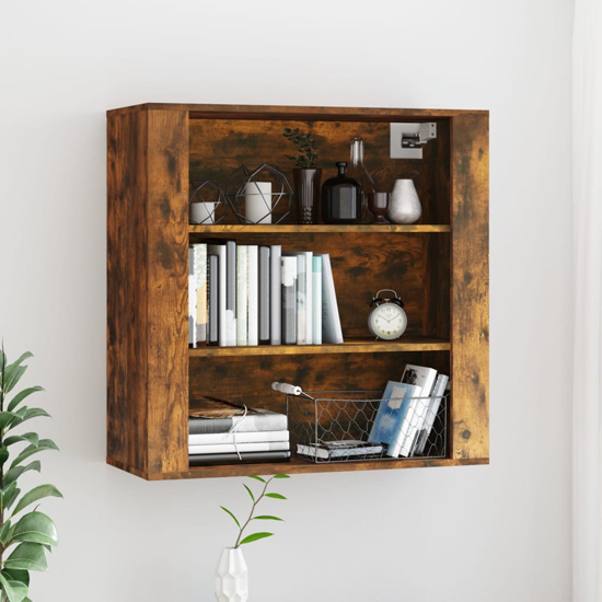 Product photograph of Silvis Wooden Wall Shelving Unit In Smoked Oak from Furniture in Fashion