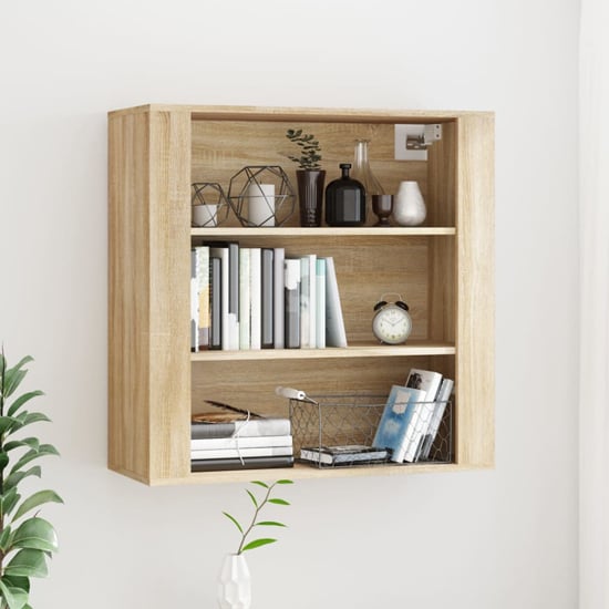 Product photograph of Silvis Wooden Wall Shelving Unit In Sonoma Oak from Furniture in Fashion