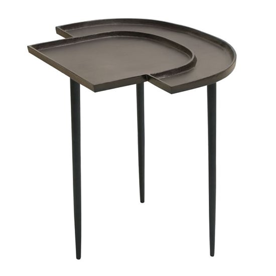 Product photograph of Simbala Metal Side Table In Bronze And Black from Furniture in Fashion