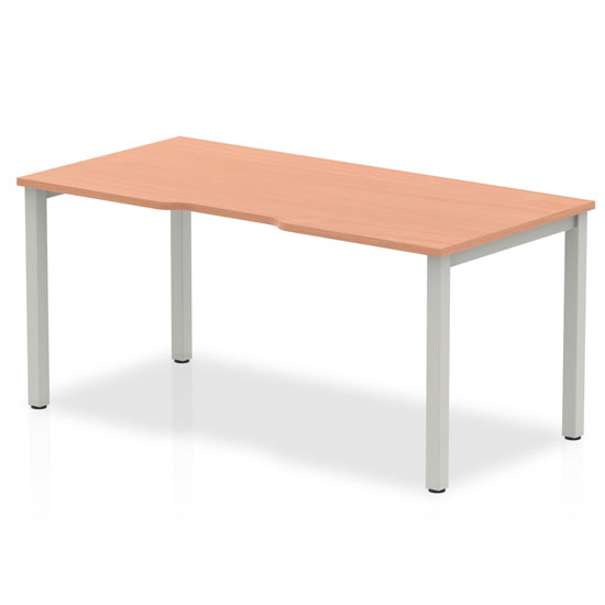 Read more about Single medium laptop desk in beech with silver frame