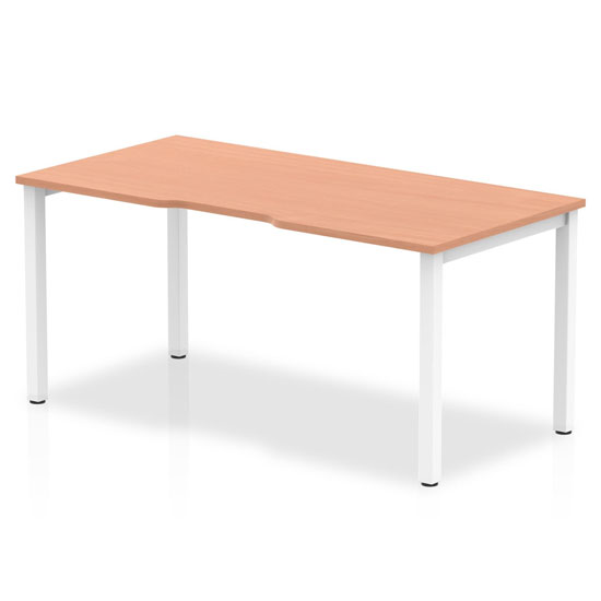 Read more about Single small laptop desk in beech with white frame