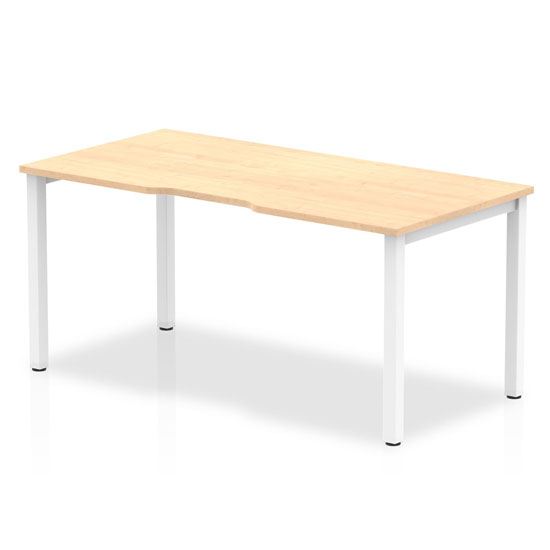 Read more about Single small laptop desk in maple with white frame