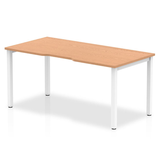 Read more about Single small laptop desk in oak with white frame