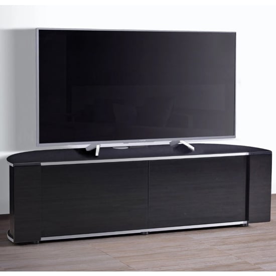 Product photograph of Sanja Ultra Large Corner High Gloss Tv Stand With Doors In Black from Furniture in Fashion