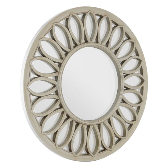 Product photograph of Sirloin Round Wall Bedroom Mirror In Weathered Gold Frame from Furniture in Fashion