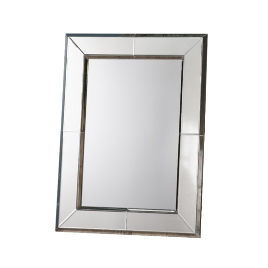 Product photograph of Skagway Rectangular Wall Mirror In Silver from Furniture in Fashion