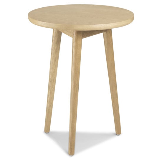 Read more about Skier wooden circular lamp table in light solid oak