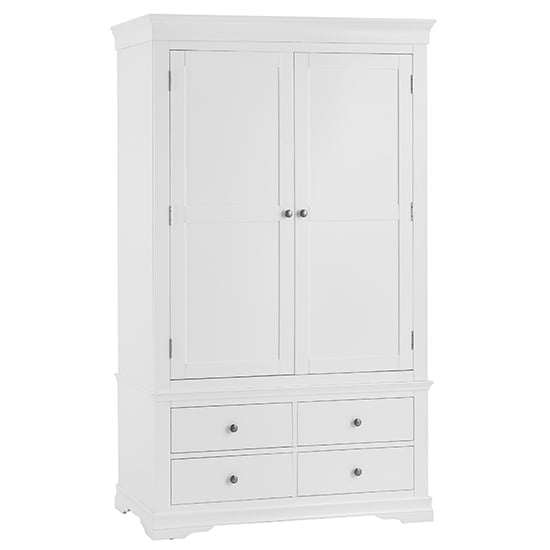 Read more about Skokie wooden 2 doors and 4 drawers wardrobe in classic white