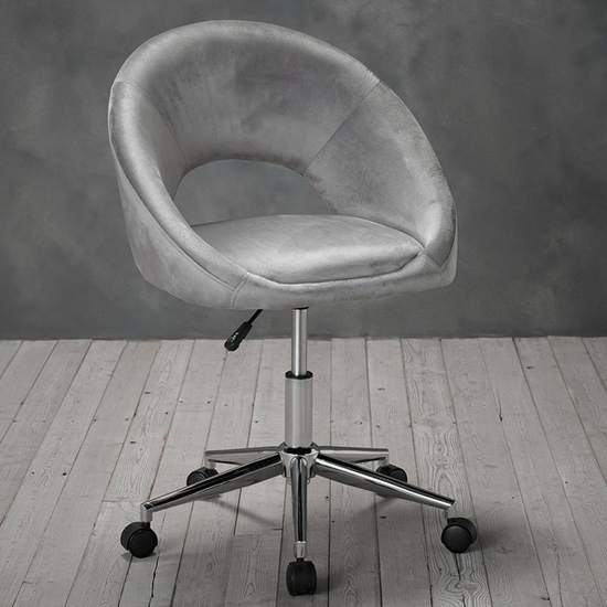 Product photograph of Skyler Velvet Home And Office Chair Grey from Furniture in Fashion