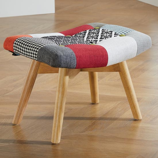 Read more about Sloane fabric foot stool in patched