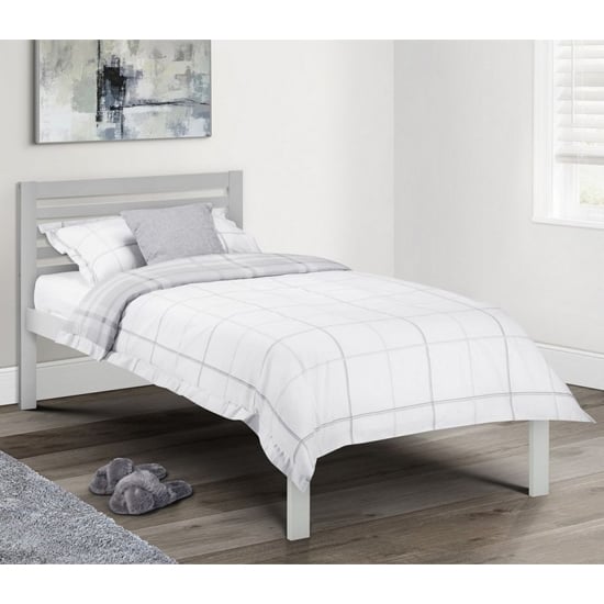 Read more about Sagen wooden single bed in light grey