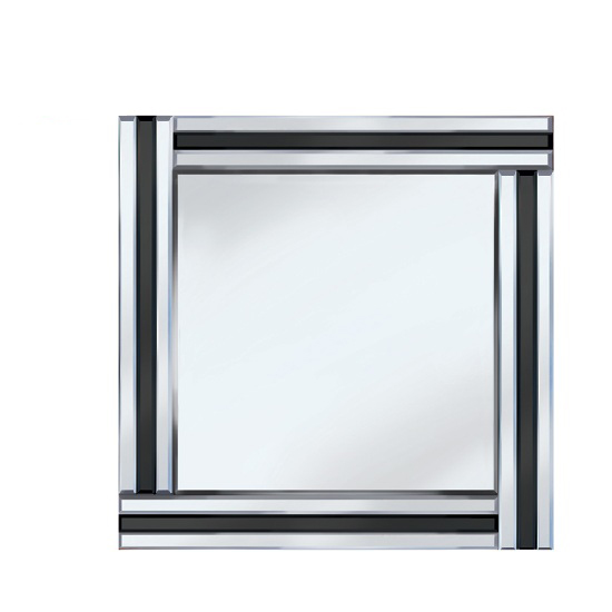 Product photograph of Black Stripe 60x60 Square Mirror from Furniture in Fashion