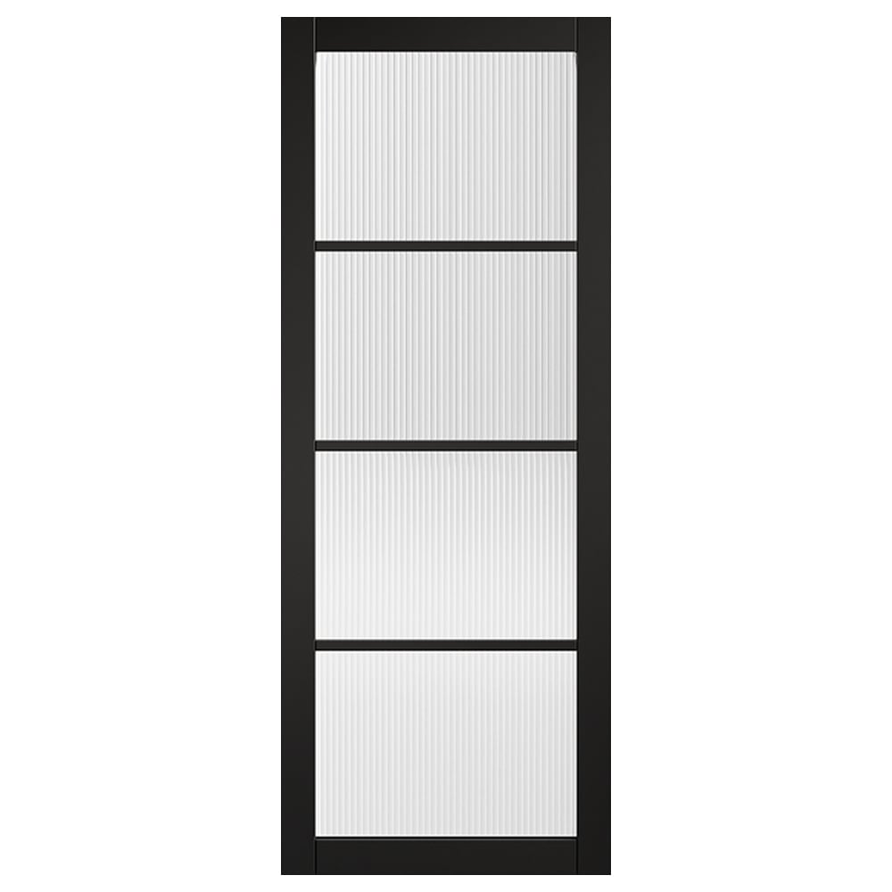 soho 1981mm x 533mm reeded glazed internal door in black