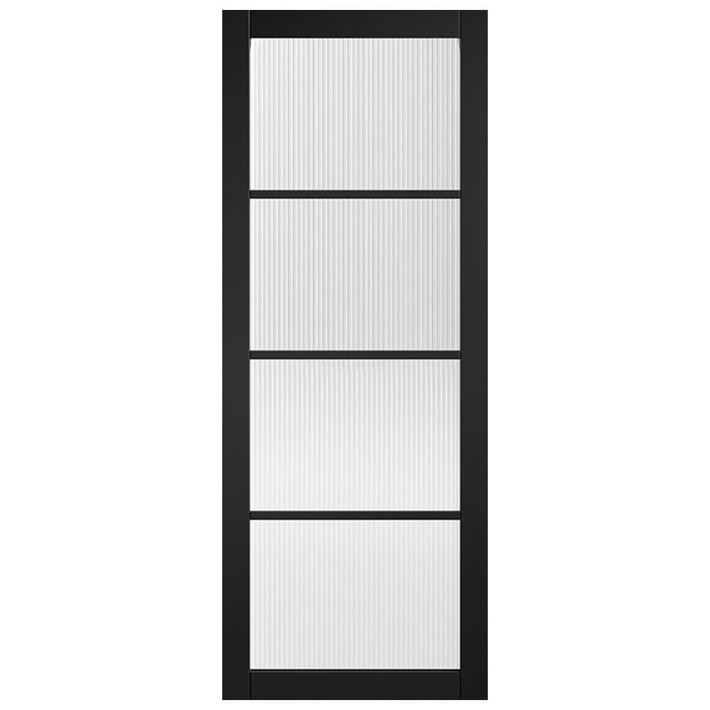 soho 1981mm x 610mm reeded glazed internal door in black