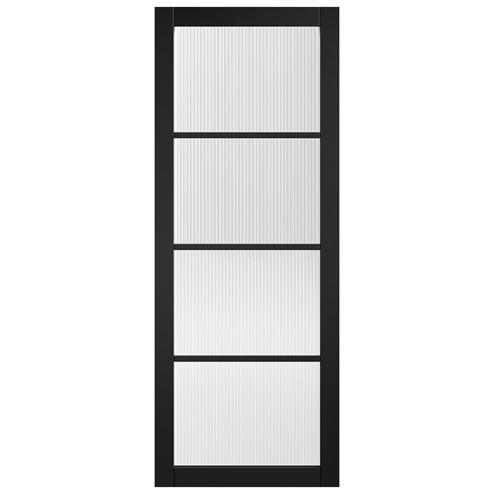 soho 1981mm x 686mm reeded glazed internal door in black