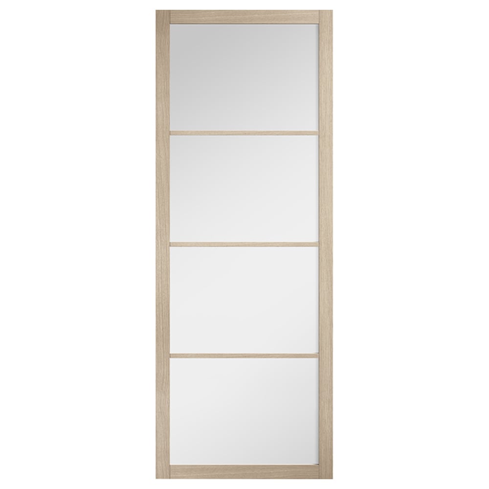 Product photograph of Soho 1981mm X 762mm Glazed Clear Glass Internal Door In Oak from Furniture in Fashion