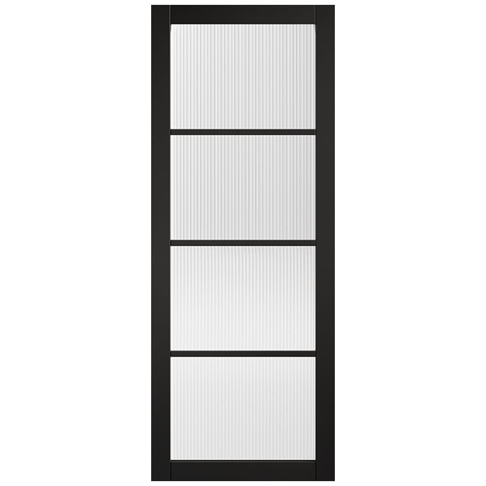 soho 1981mm x 762mm reeded glazed internal door in black