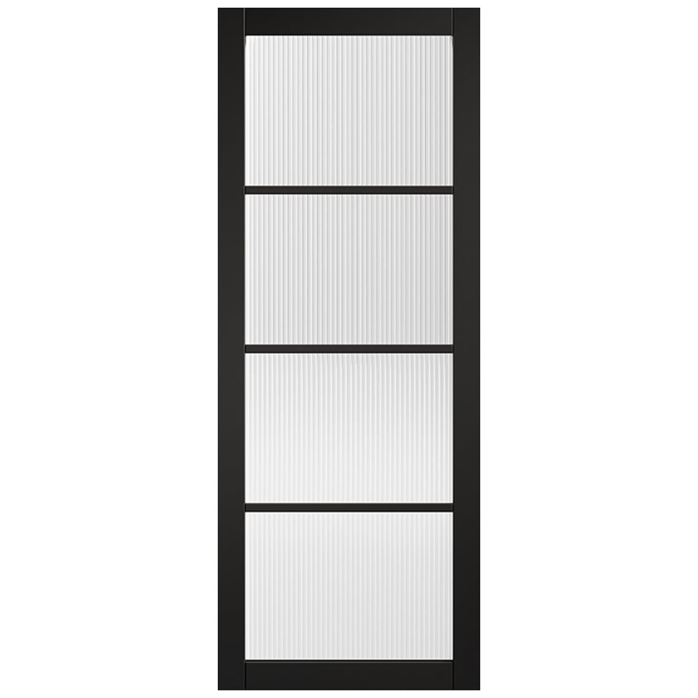 soho 2040mm x 726mm reeded glazed internal door in black