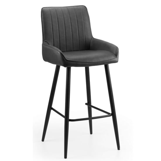 Read more about Sakaye faux leather bar chair in black