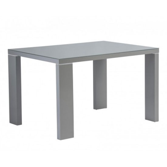 Read more about Sako glass top small dining table in grey high gloss