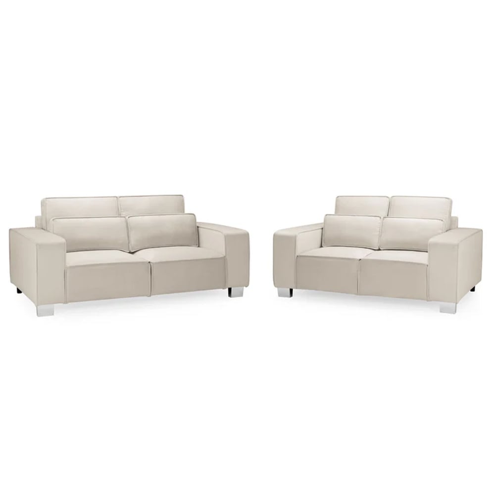 Read more about Solana plush velvet 3+2 seater sofa set in cream