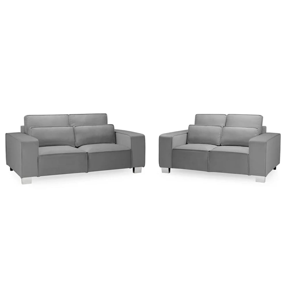 Read more about Solana plush velvet 3+2 seater sofa set in grey