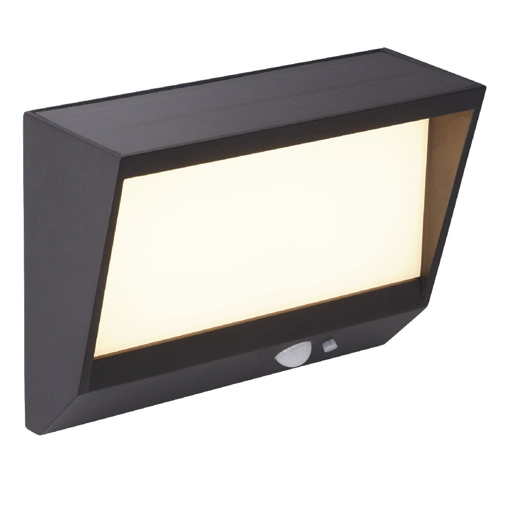 Product photograph of Solar Led Polycarbonate Outdoor Wall Light Vertical In Black from Furniture in Fashion