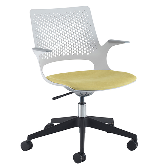 Solus Designer Home Office Chair In Dove Grey With Black Base | FiF