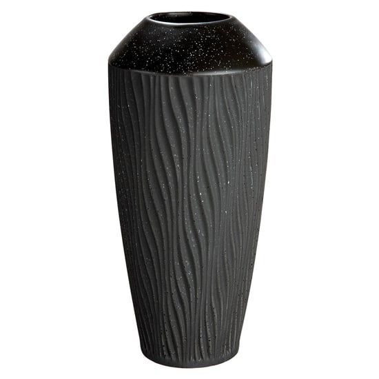Photo of Sombre ceramic large decorative vase in matt black