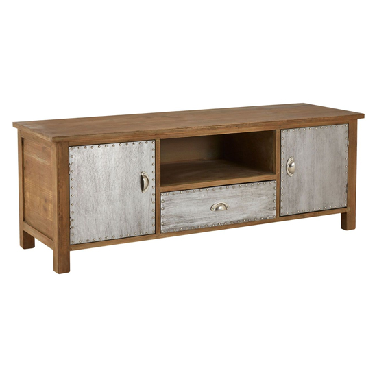 Photo of Sophia wooden tv stand with 2 doors and 1 drawer in natural