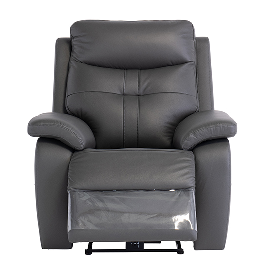 Photo of Sotra faux leather electric recliner armchair in charcoal