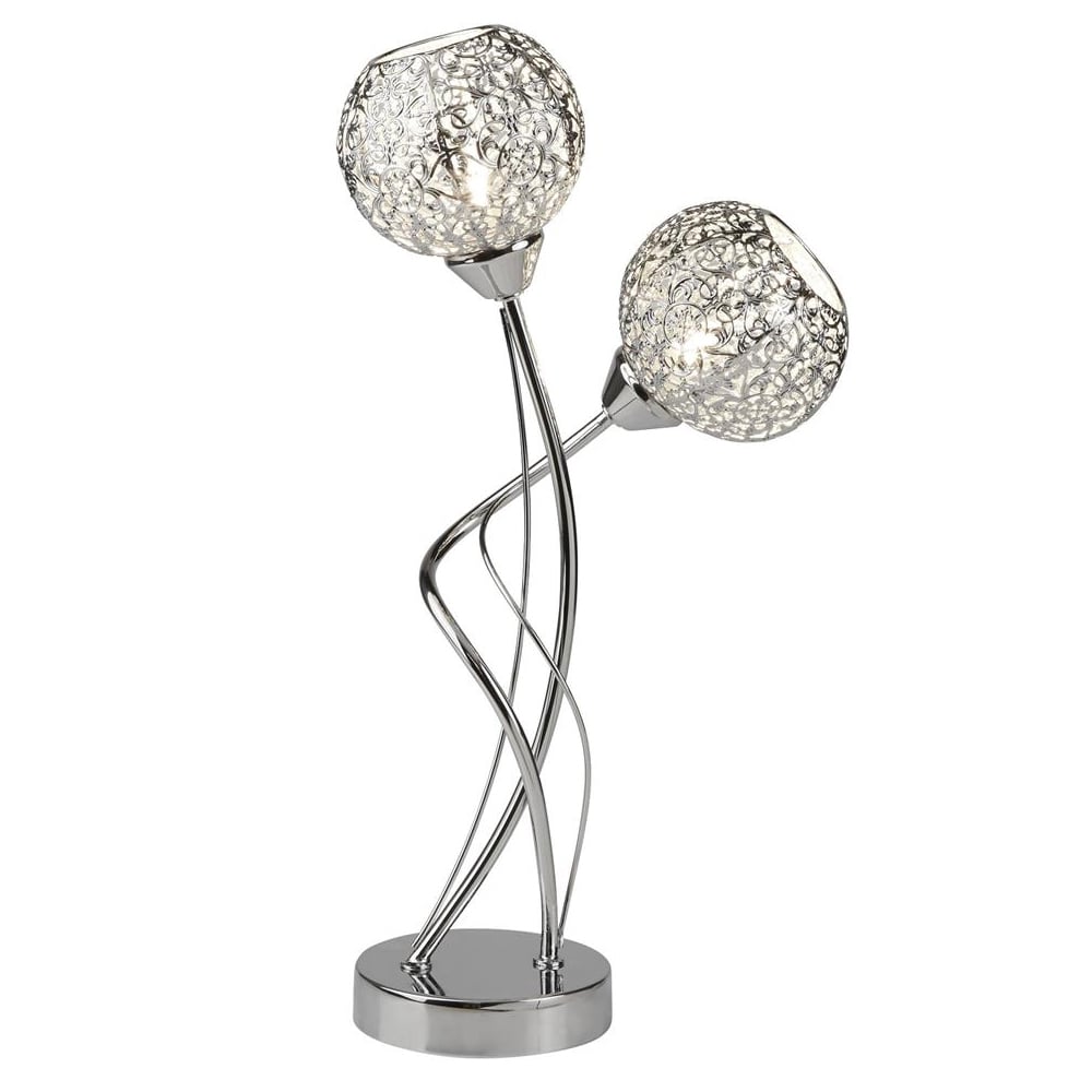 Product photograph of Souk 2 Light Laser Cut Shade Table Lamp In Chrome from Furniture in Fashion